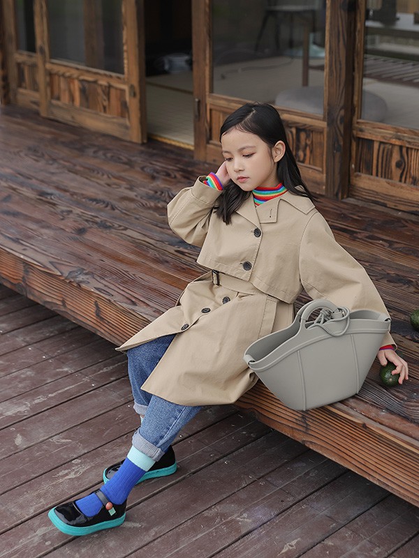 小资范2021秋冬季卡其色纯色风衣