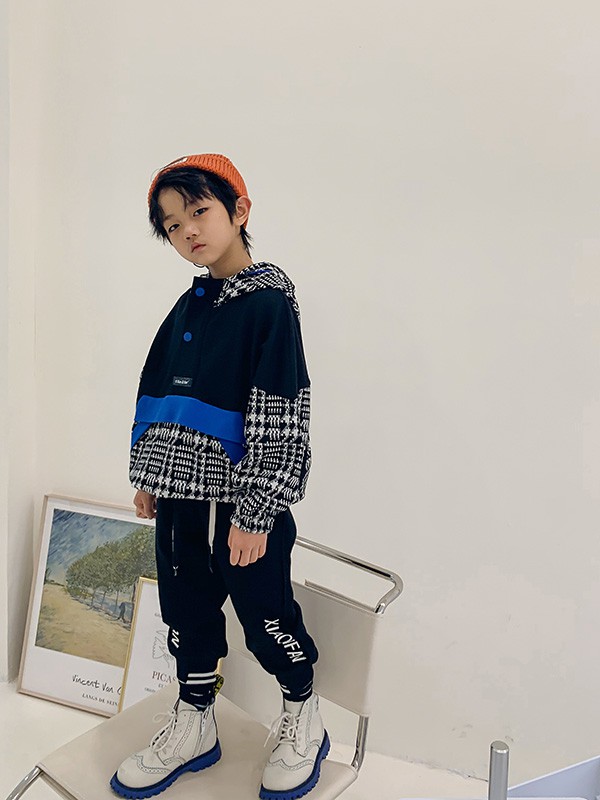 小资范2021秋冬季黑色字母长裤