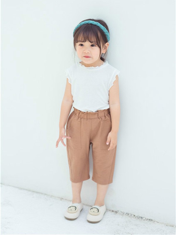 小田家童装2021春夏季白色纯色背心