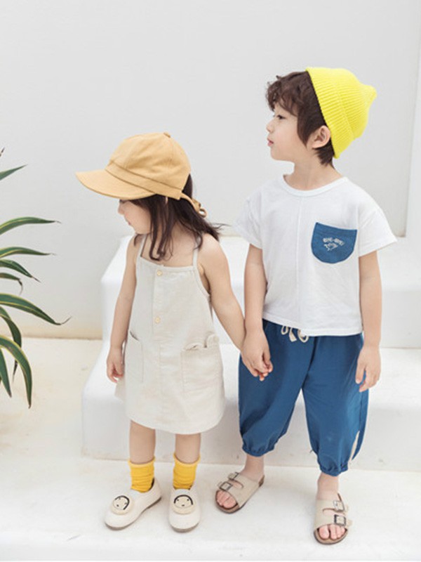 小田家童装2021春夏季白色印花衬衫