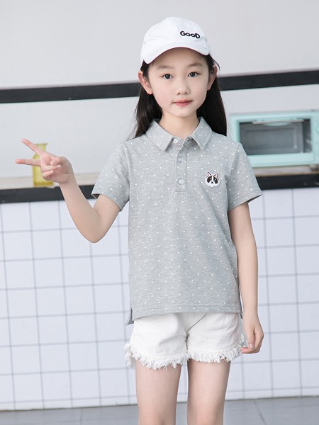 肯切普2021春夏季灰色印花polo衫