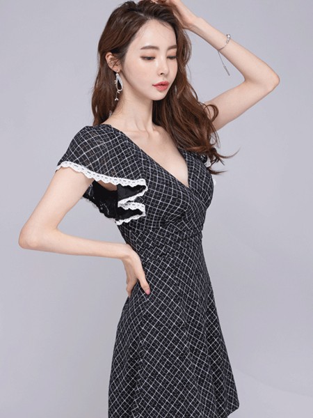 COCOSHOP2021春夏季肤色波点连衣裙