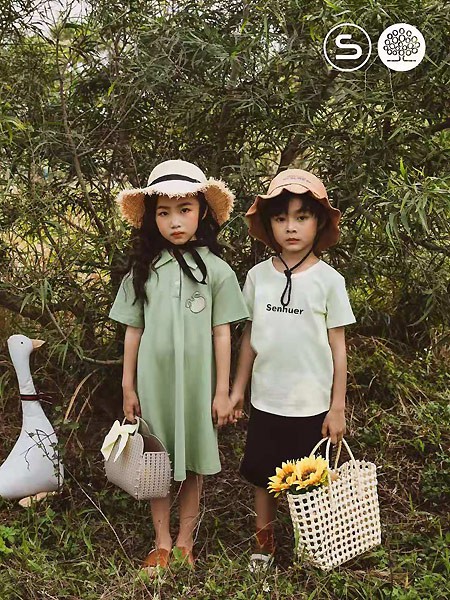 森虎儿童装2021春夏季白色印花T恤