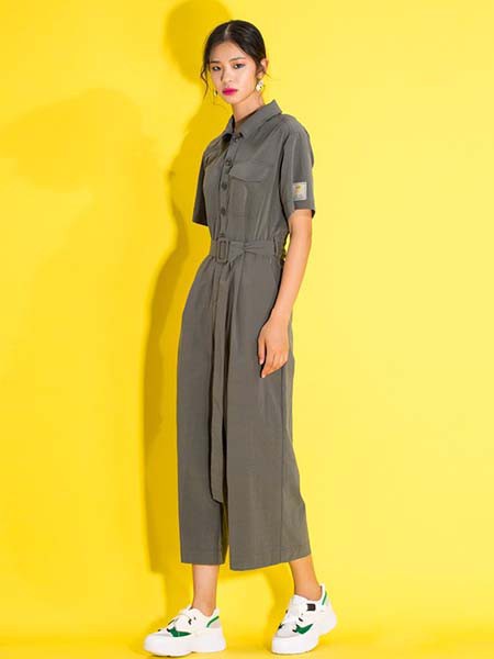 媛帆2021春夏季黑色纯色连体裤