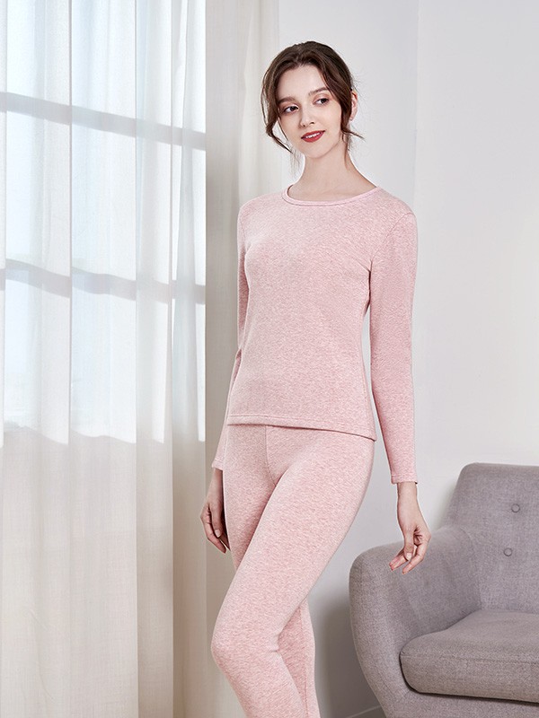 都市新感觉2021秋冬季粉色保暖内衣