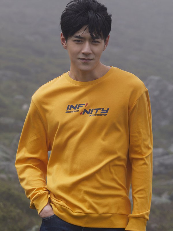 雅戈尔2021春夏季黄色字母T恤