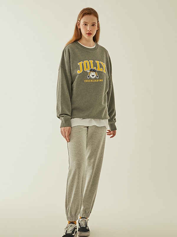 SPAO2021秋冬季灰色字母T恤