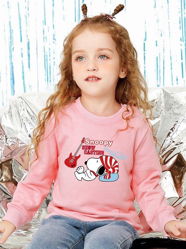 史努比2021秋冬季粉色印花T恤