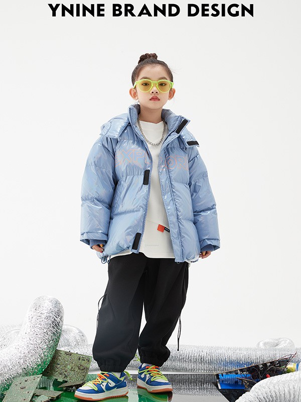 Y92021秋冬季蓝色纯色棉服