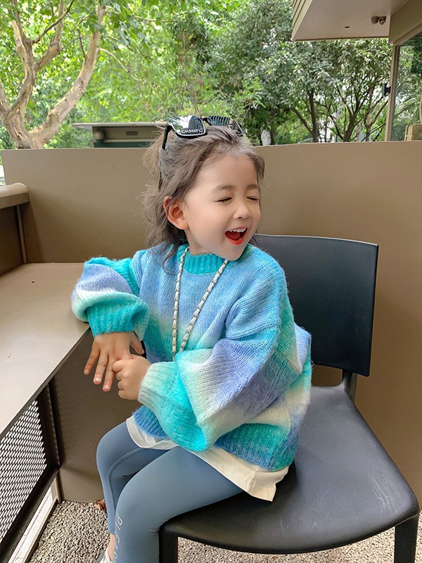 淘猫城堡童装2021秋冬季拼色撞色毛衣