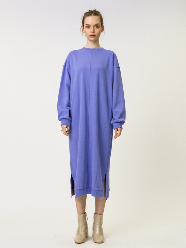 SLY女装2022秋冬季紫色连衣裙