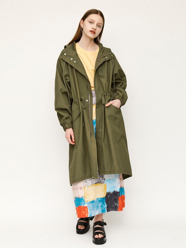 SLY女装2022秋冬季军绿色大衣