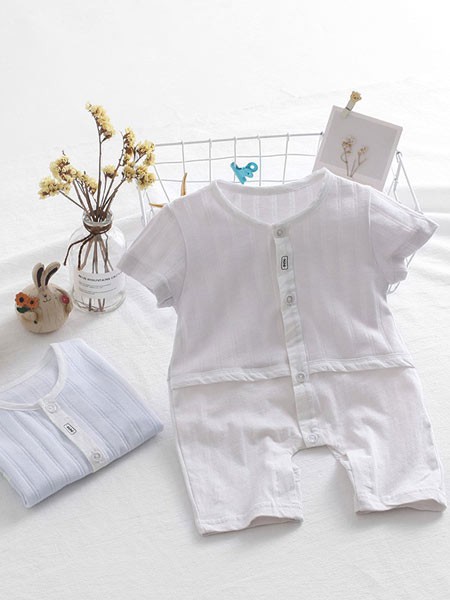 旺贝特童装2022秋冬季白色连体衣