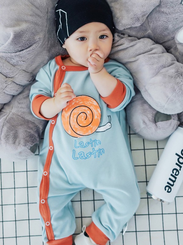 旺贝特童装2022秋冬季蓝色连体裤