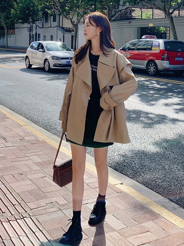 爱丽缇2022秋冬季灰色风衣