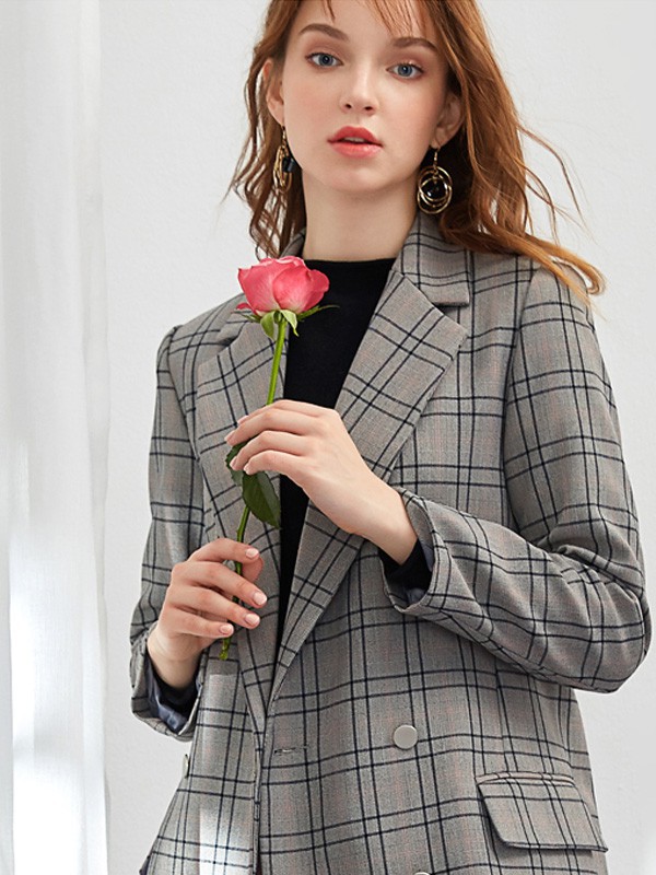 晴碧琳2022秋冬季灰色西装