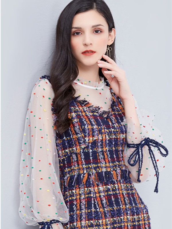 晴碧琳女装2022秋冬季藏蓝色吊带裙