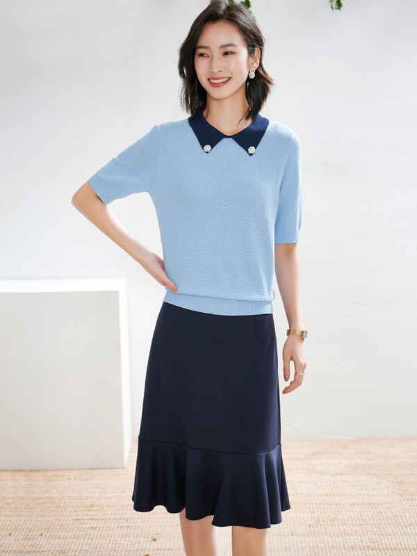 熙世界女装2022秋冬季黑色半身裙