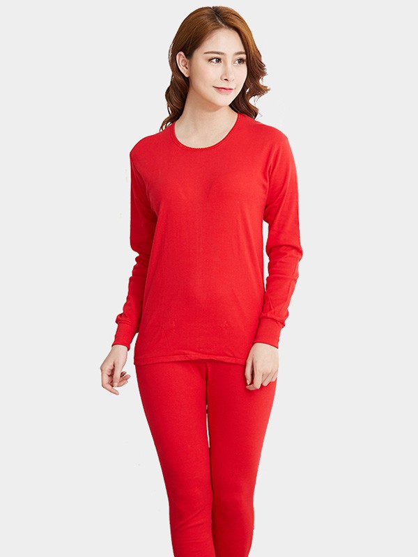 杉依鸟内衣2022秋冬季红色保暖内衣