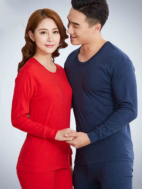 杉依鸟内衣2022秋冬季藏蓝色保暖内衣