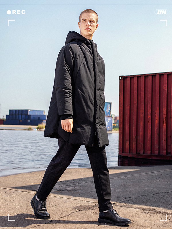 微高男装2022秋冬季黑色棉服