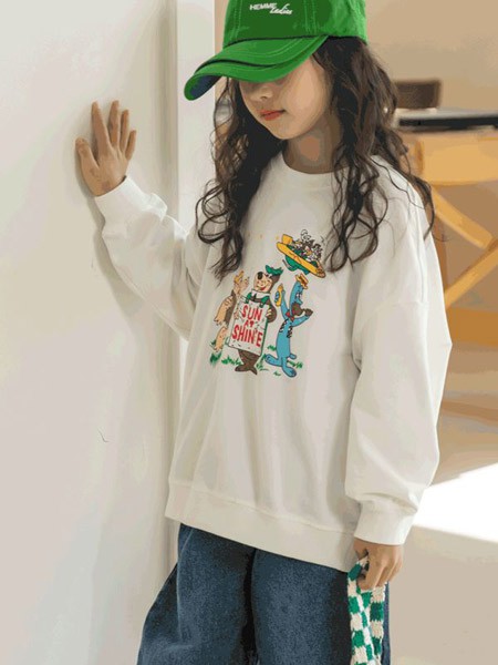 sunshine暖晞童装2022春夏季白色字母卫衣