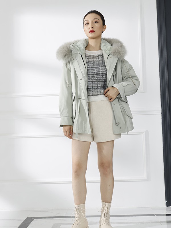 尼赫菲女装2022秋冬季白色短裙