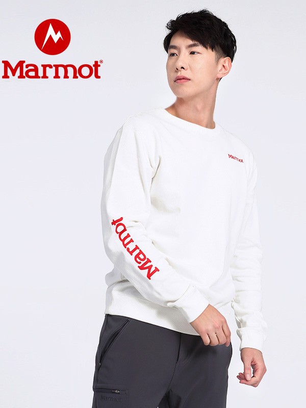 土拨鼠运动装2022秋冬季白色T恤