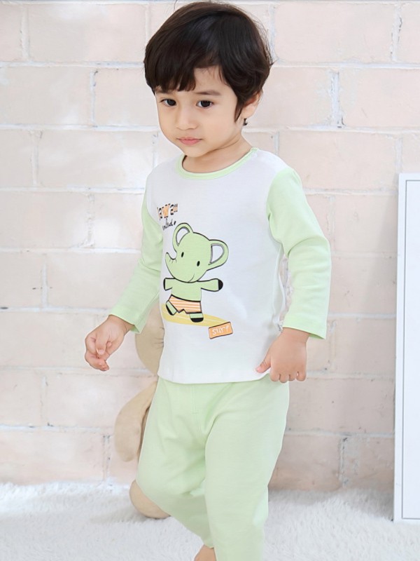 婴乐岛童装2022秋冬季绿色长裤