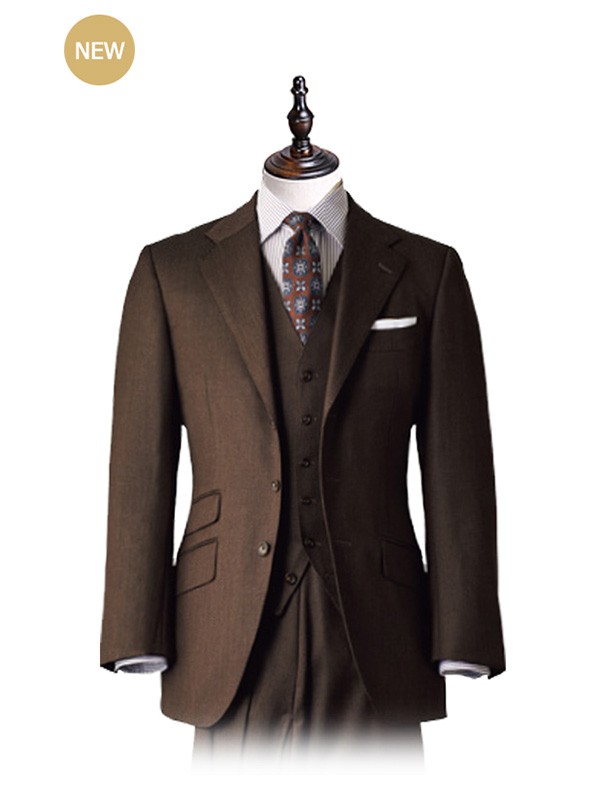 BOMOER铂缦男装2022秋冬季咖啡色西装
