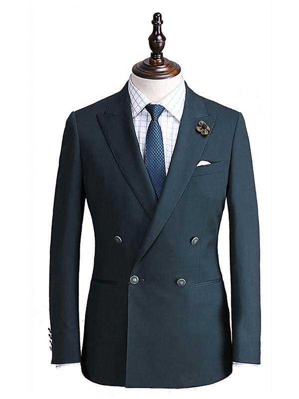 BOMOER铂缦男装2022秋冬季绿色西装