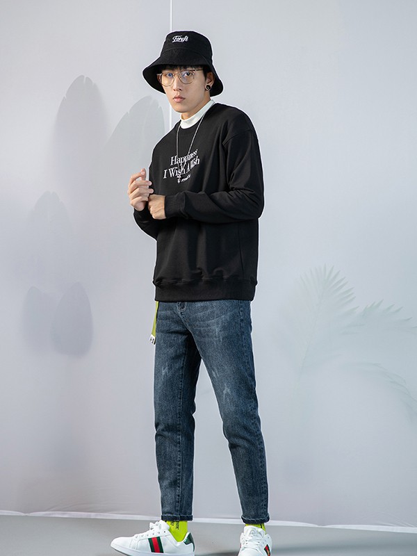 布衣传说2022秋冬季黑色T恤