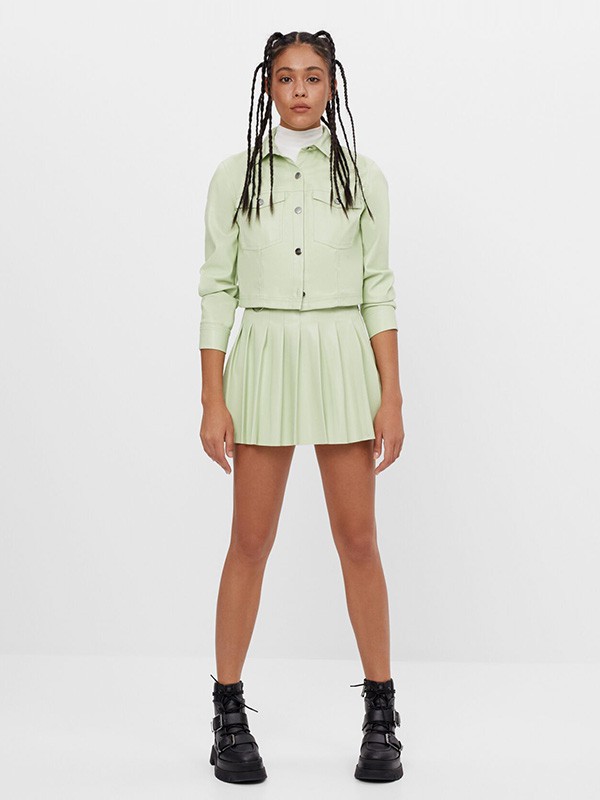 巴适卡休闲装2022秋冬季绿色短裤