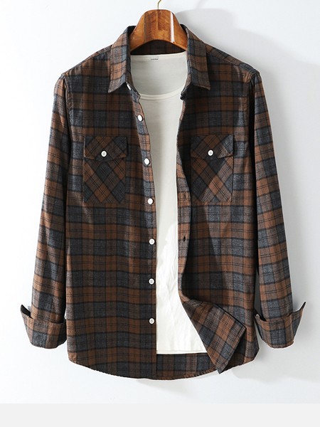 氧气先生2022秋冬季咖啡色衬衫