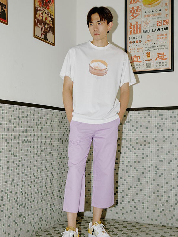 CLOT休闲装2022秋冬季紫色阔腿裤