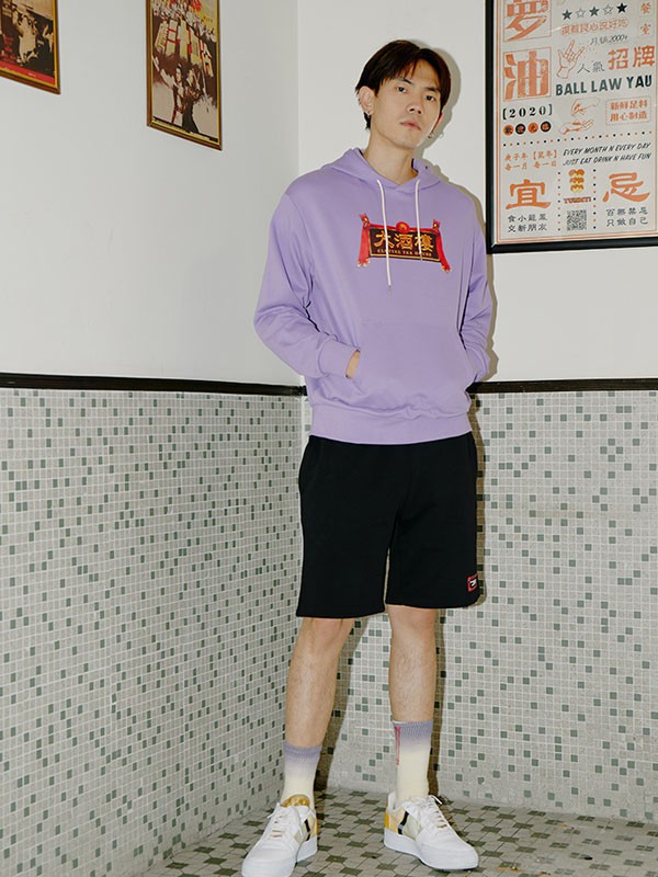 CLOT休闲装2022秋冬季紫色卫衣