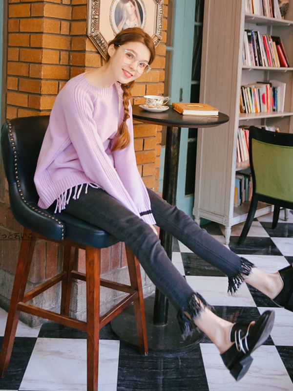 天使之城女装2022秋冬季紫色T恤