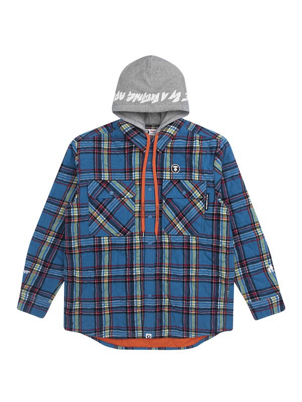 Aape休闲装2022秋冬季蓝色衬衫