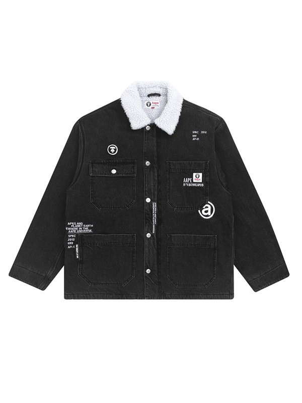 Aape休闲装2022秋冬季黑色外套