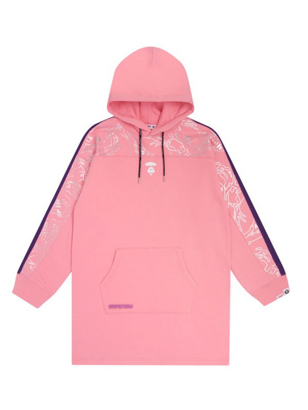 Aape休闲装2022秋冬季粉色卫衣裙