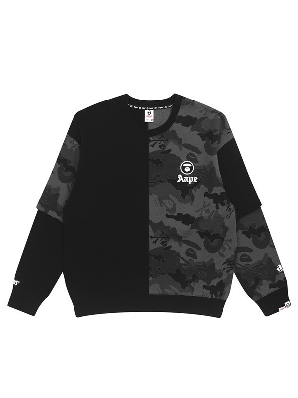 Aape休闲装2022秋冬季黑色T恤