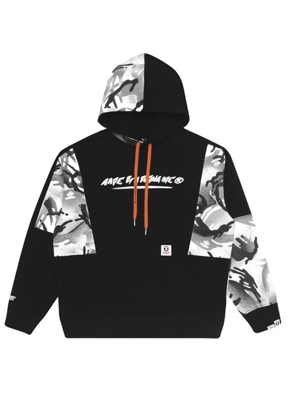 Aape休闲装2022秋冬季黑色卫衣