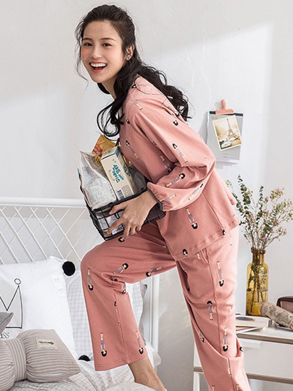 黛梦思内衣2022秋冬季粉色家居服