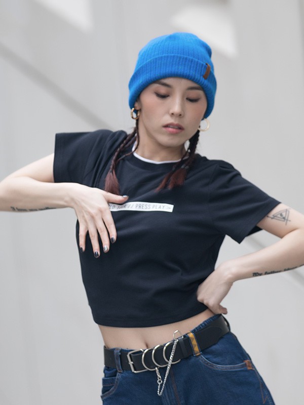 迪卡侬运动装2022春夏季黑色T恤