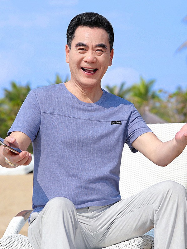 培蒙男装2022春夏季紫色T恤