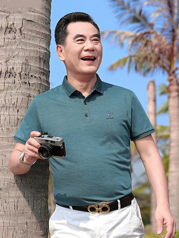 培蒙男装2022春夏季绿色polo衫