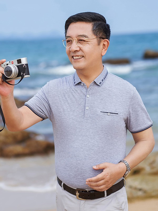 培蒙男装2022春夏季灰色polo衫