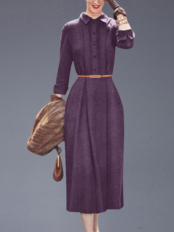 帝柔女装2022秋冬季紫色连衣裙