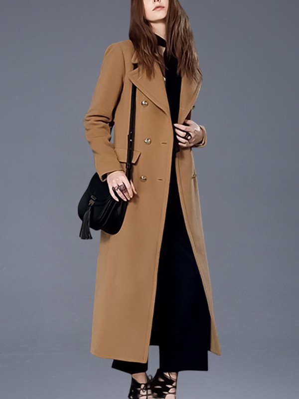 帝柔女装2022秋冬季卡其色大衣