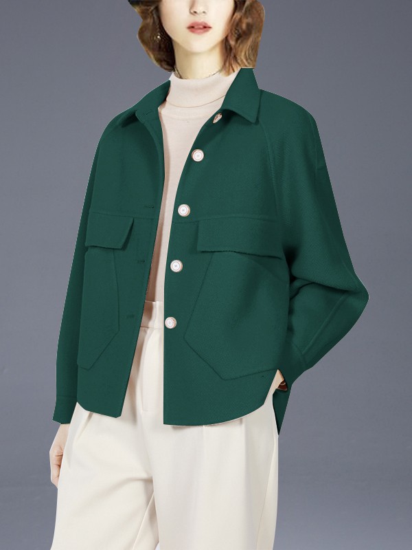 帝柔女装2022秋冬季绿色大衣